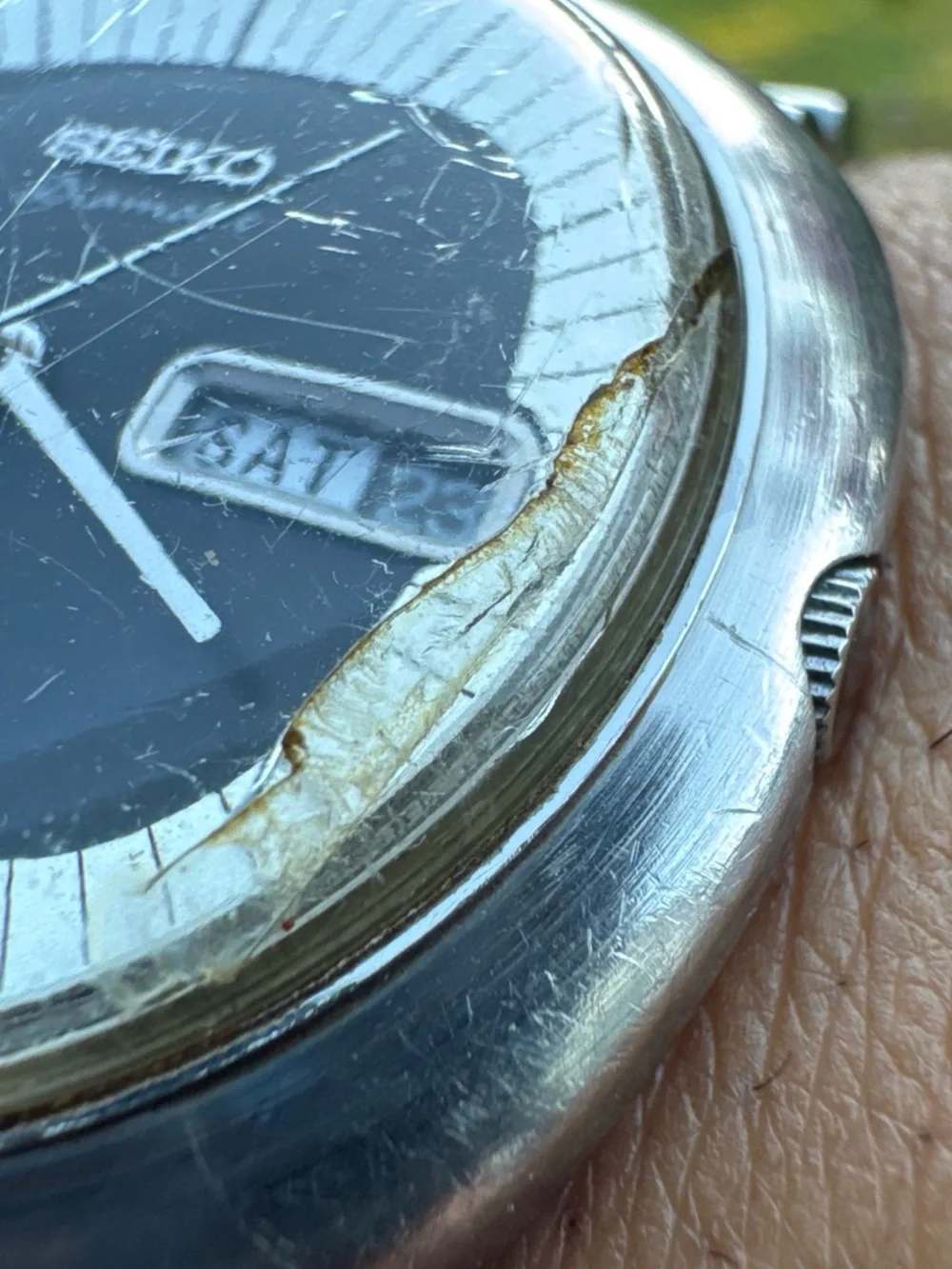 Seiko Diamatic 21 Jewel Day Date  1970s silver watch